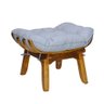Kit Poltrona + Puff Costela Decoração Conforto Linho Cinza - 5