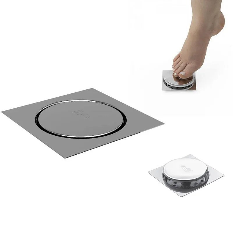 Ralo Click Inteligente Discreto Kit 3 Uni Pop Up Banheiro Lavabo Varanda Cozinha Casa Quadrado 10x10 - 6