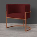 Ver imagem 2 de Poltrona Decorativa Luana Base Bronze Veludo Bordô - Montanaris Decor Md Montanaris Decor