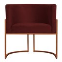 Ver imagem 3 de Poltrona Decorativa Luana Base Bronze Veludo Bordô - Montanaris Decor Md Montanaris Decor