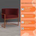 Ver imagem 6 de Poltrona Decorativa Luana Base Bronze Veludo Bordô - Montanaris Decor Md Montanaris Decor