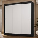 Ver imagem 1 de Guarda-roupa Casal 3 Portas de Correr Preto/branco Sublime Madesa
