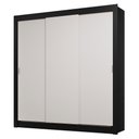Ver imagem 3 de Guarda-roupa Casal 3 Portas de Correr Preto/branco Sublime Madesa