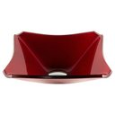 Ver imagem 1 de Cuba De Vidro Quadrada Chanfrada 34Cm Vermelho Cereja