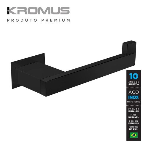 Papeleira Inox Preto Fosco - Kromus Rt0302b - 2