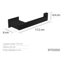 Ver imagem 3 de Papeleira Inox Preto Fosco - Kromus Rt0302b