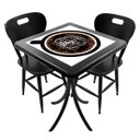 Ver imagem 1 de Conjunto Mesa Madeira Azulejo 60x60cm - Bistrô Fixa 78cm + 2 Cadeiras 43 - Preta - Coffee