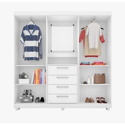 Guarda Roupa Infantil Com Espelho Capelinha Branco Lilas 22185 Araplac - 3