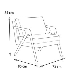 Poltrona Decorativa Amber Base Madeira Suede Azul Tiffany - 2