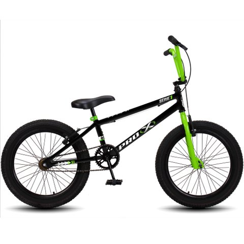 Bicicleta Aro 20 Bmx Pro-x Infantil Série 1 Aro Aero Freio V-brake - Preto+verde