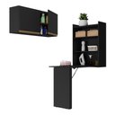 Ver imagem 2 de Conjunto Lavanderia Multiuso Armário e Mesa Dobrável Multimóveis MP5018 Preto