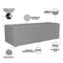Ver imagem 7 de Calçadeira Recamier Baú para Cama de Casal Queen Dália 195x50 Cm W01 Facto Cinza - Lyam