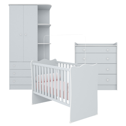 Conjunto Completo Quarto Infantil Quebec Cinza Acetinado - 1