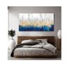 Quadro Decorativo Abstrato Belas Linhas Douradas Borda Infinita:120 X 80 Cm - 3