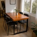 Ver imagem 2 de Mesa Industrial Bernardo Madeira Maciça c/ Ferragem Preta 1,20m
