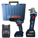 Ver imagem 1 de Furadeira Gsb 185-li + Esmerilhadeira Gws 18v-8 Bosch com 2 Baterias Carregador e Maleta