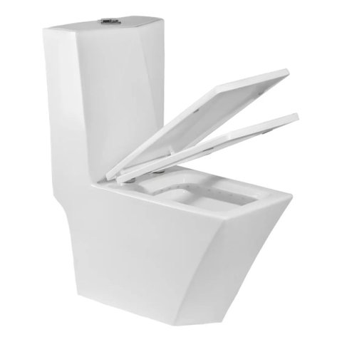 Vaso Sanitário Monobloco Esmaltado com Caixa Acoplada e Assento Anti-Ruído Branco Milão - SAN-002 - 