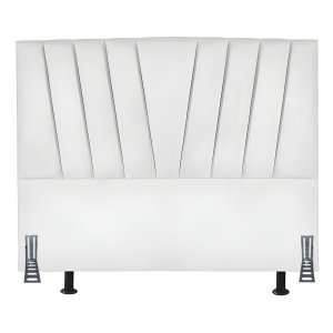 Cabeceira Cama Box Casal 140 Cm Safira em Corino com Frame:branco