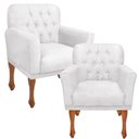 Ver imagem 1 de Kit 2 Poltronas Athena Decorativa Sala Recepção Branco