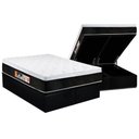 Ver imagem 1 de Cama Box Baú King: Colchão Espuma Castor D45 Black e White Air Euro Pillow + Base CRC Courano