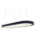 Ver imagem 1 de Lustre Pendente Retangular LED 35w 2700k 100cm em Madeira - Preto