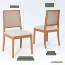 Ver imagem 5 de Mesa de Jantar Ficus 1,30 com 4 Cadeiras Buriti Estilo Moderno Madeira/off White/linho Cru