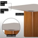 Ver imagem 5 de Mesa de Jantar Eloise 4 Lugares MDF Vidro com Cadeiras Lorena Veludo Off White Moderna