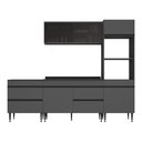 Ver imagem 7 de Armário Cozinha Modulada Completa com Pia Inclusa 251,5cm Milano Multimóveis MCR2472 Grafite/Preto