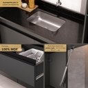 Ver imagem 3 de Armário Cozinha Modulada Completa com Pia Inclusa 251,5cm Milano Multimóveis MCR2472 Grafite/Preto
