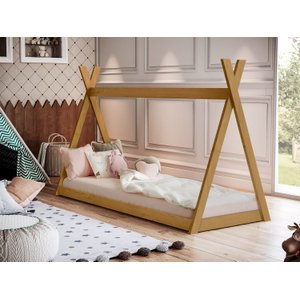 Cama Infantil Cabana Quarto da Criança Montessoriana Premium Moderna Conforto Cor Nature