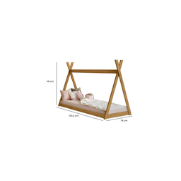 Cama Infantil Cabana Quarto da Criança Montessoriana Premium Moderna Conforto Cor Nature - 3