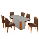 Ver imagem 2 de Mesa de Jantar Isadora 180cm Tampo Mdf Vidro com 6 Cadeiras Eloise
