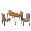 Ver imagem 2 de Mesa de Jantar Copper 120cm Tampo MDF com 4 Cadeiras Eloise Linho Capuccino//