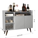 Ver imagem 3 de Aparador Buffet com 2 Portas e Pés em Madeira Maciça