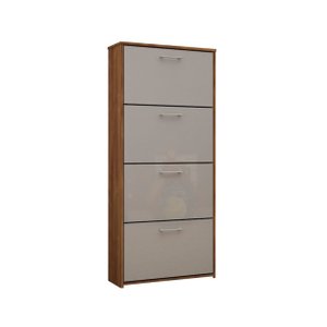 Sapateira Vertical Anne 4 Portas Canela Off White