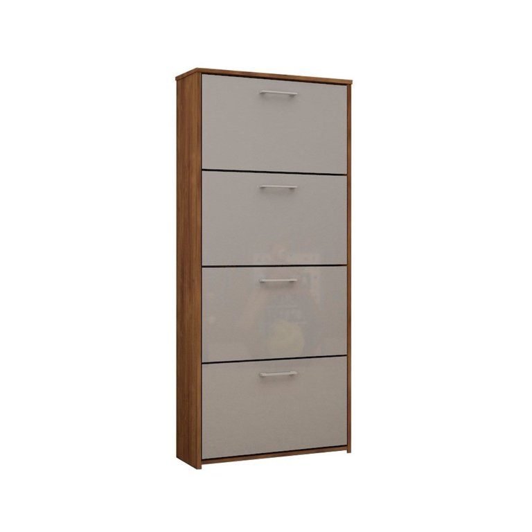 Sapateira Vertical Anne 4 Portas Canela Off White