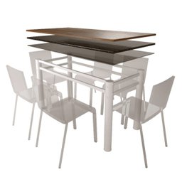 Base para Mesa de Vidro Jantar 6 Lugares Branca Retangular - 2