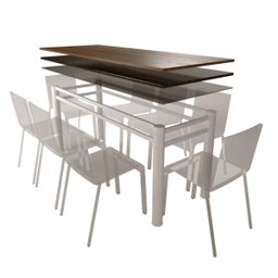 Base para Mesa de Vidro Jantar 8 Lugares Branca Retangular - 2