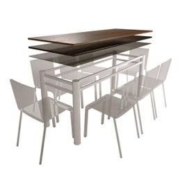 Base para Mesa de Vidro Jantar 8 Lugares Branca Retangular - 1