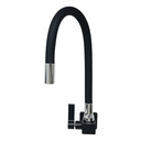 Ver imagem 2 de Torneira Metal Quadrada Preta Tubo Silicone Gourmet Parede