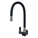 Ver imagem 1 de Torneira Metal Quadrada Preta Tubo Silicone Gourmet Parede