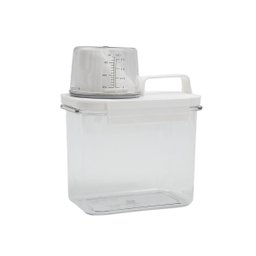 Porta Sabão em Pó 1,1l Transparente com Copo Dosador e Trava - Oikos - 2