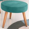 Puff Redondo para Sala Suiça Veludo Verde Menta - 1