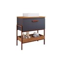 Ver imagem 3 de Bancada de Banheiro Balcão Portinari 1 Porta C- Cuba 80cm Cappuccino-freijo - Mgm