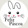 Adesivo Coelho Fofo Rostinho Feliz Páscoa Transparente 50 Und - 1