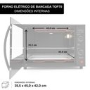 Ver imagem 3 de Forno Elétrico de Bancada Terim Top 70 Black 70L 1750W com Luz Interna Preto 220V
