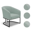 Ver imagem 4 de Poltrona Sala Decorativa Stella Base Industrial Preta Veludo Cotelê Menta D03 - D’Rossi