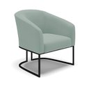 Ver imagem 2 de Poltrona Sala Decorativa Stella Base Industrial Preta Veludo Cotelê Menta D03 - D’Rossi