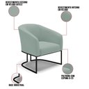 Ver imagem 3 de Poltrona Sala Decorativa Stella Base Industrial Preta Veludo Cotelê Menta D03 - D’Rossi