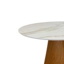 Ver imagem 2 de Mesa de Jantar Cone Redondo 130 Cm Base Freijó Tampo Mármore Branco Extra